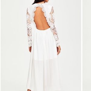 Lace white long sleeve dress